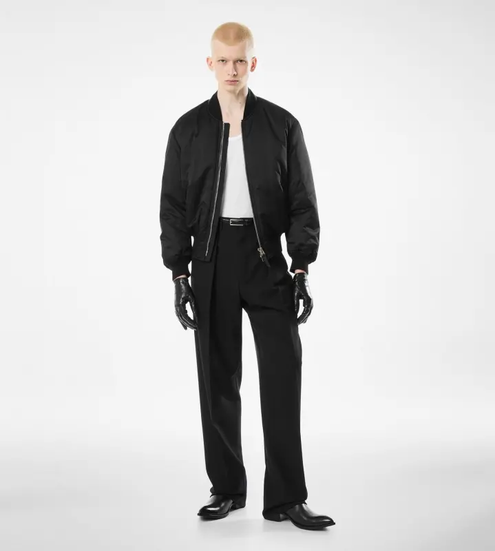 SILK SATIN BOMBER BLACK & GREEN online